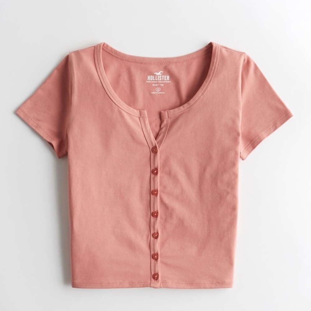 Hollister XS Must Have Baby Tee in coral